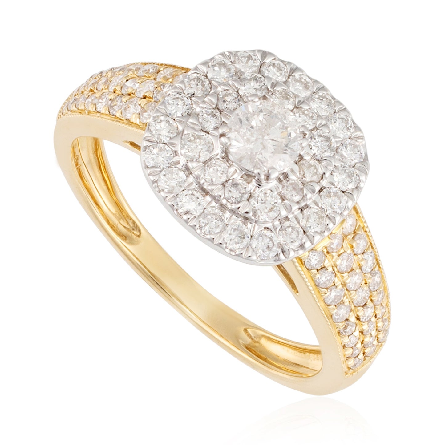 18ct yellow gold ring with stones 02029733