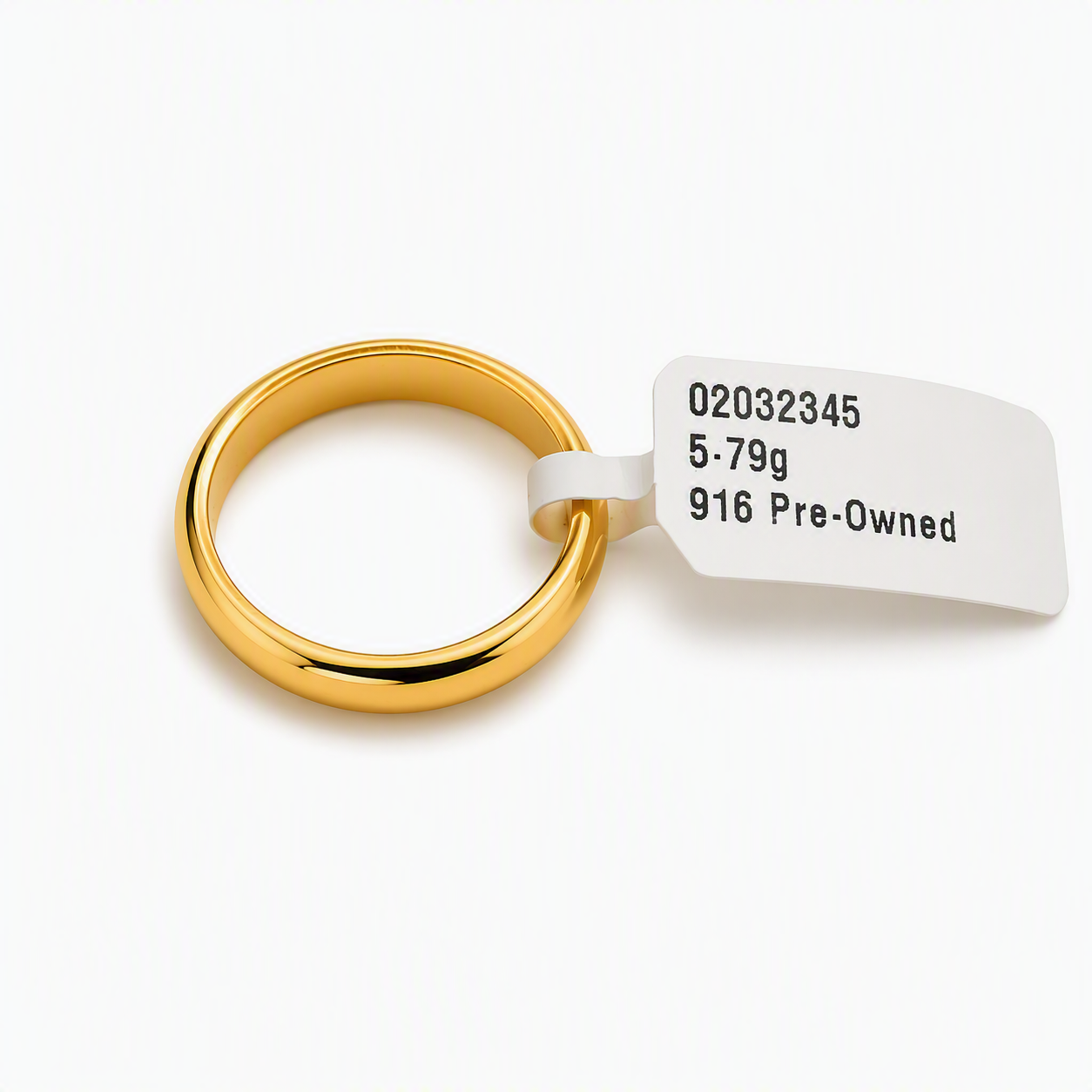 22ct Gold Plain Rounded Band Ring