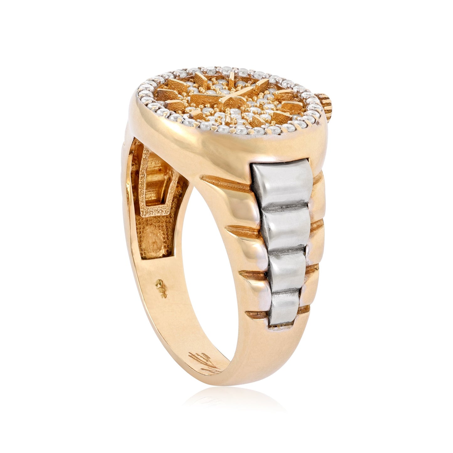 14ct Yellow Gold Pre-owned Watch ring with stones 02033636