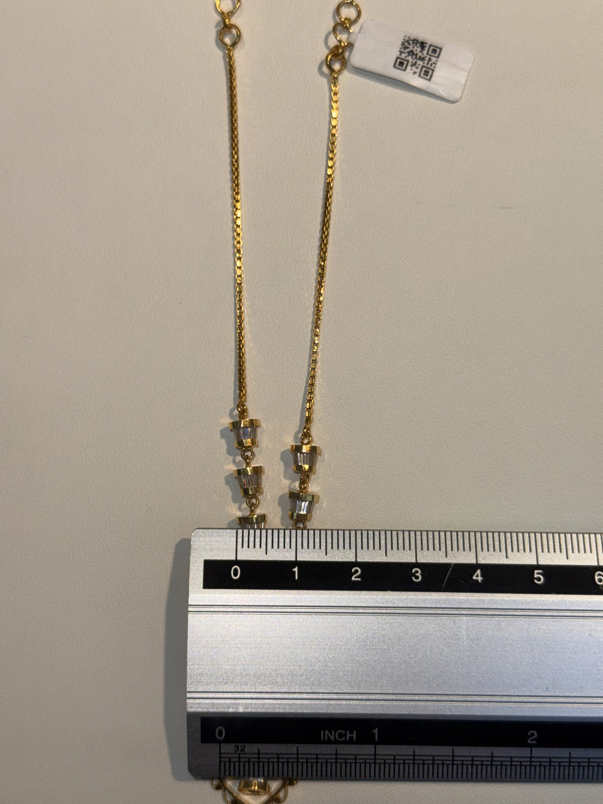 22ct Gold Necklace with Beaded Chain and Heart Pendant