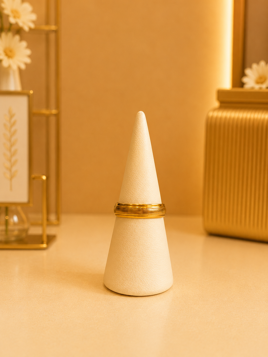 22ct Gold Patterned Band Ring with Textured Detail