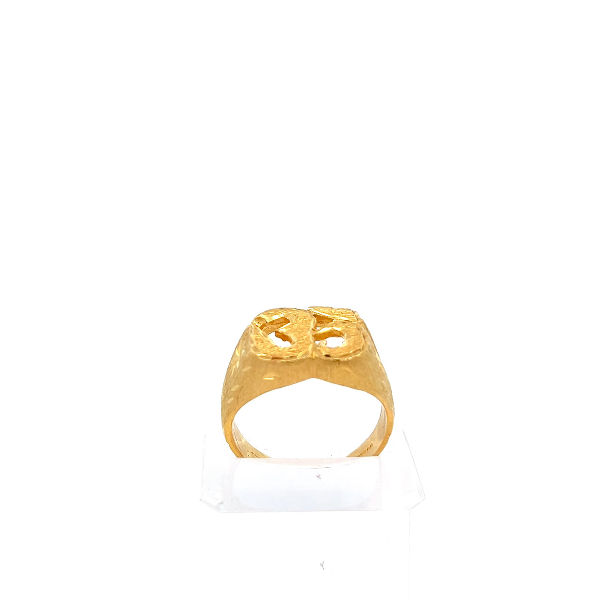 22ct Gold Textured Square Panel Ring