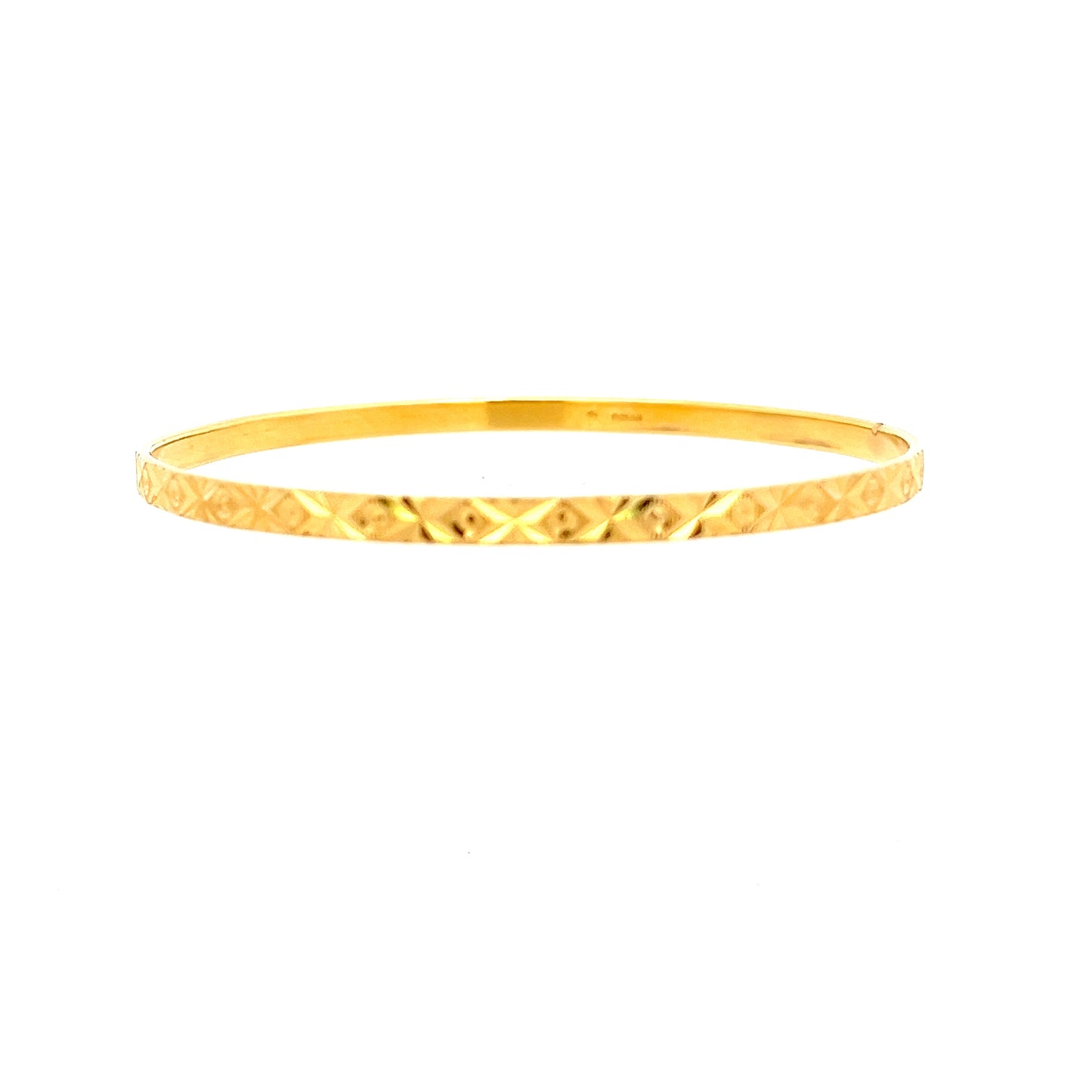 22ct Gold Patterned Engraved Bangle