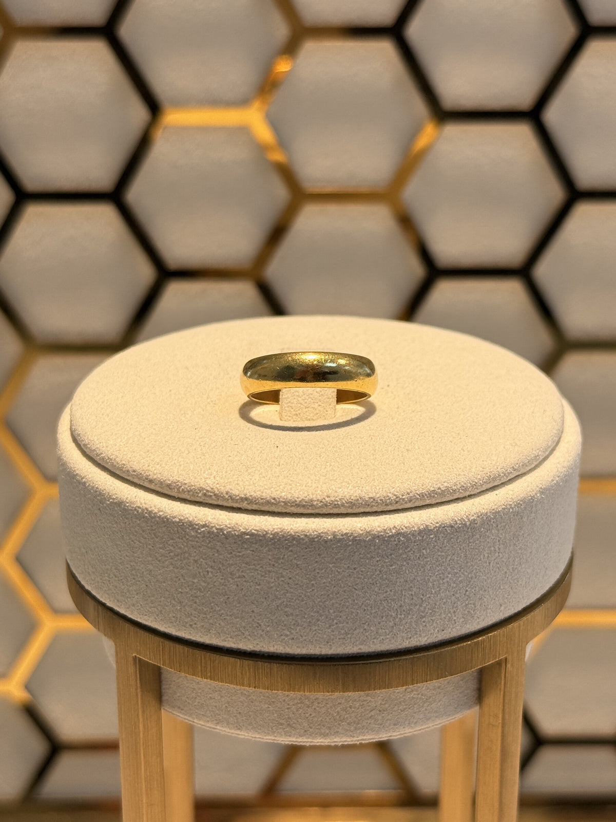 18ct Gold Ring with a Smooth Domed Band