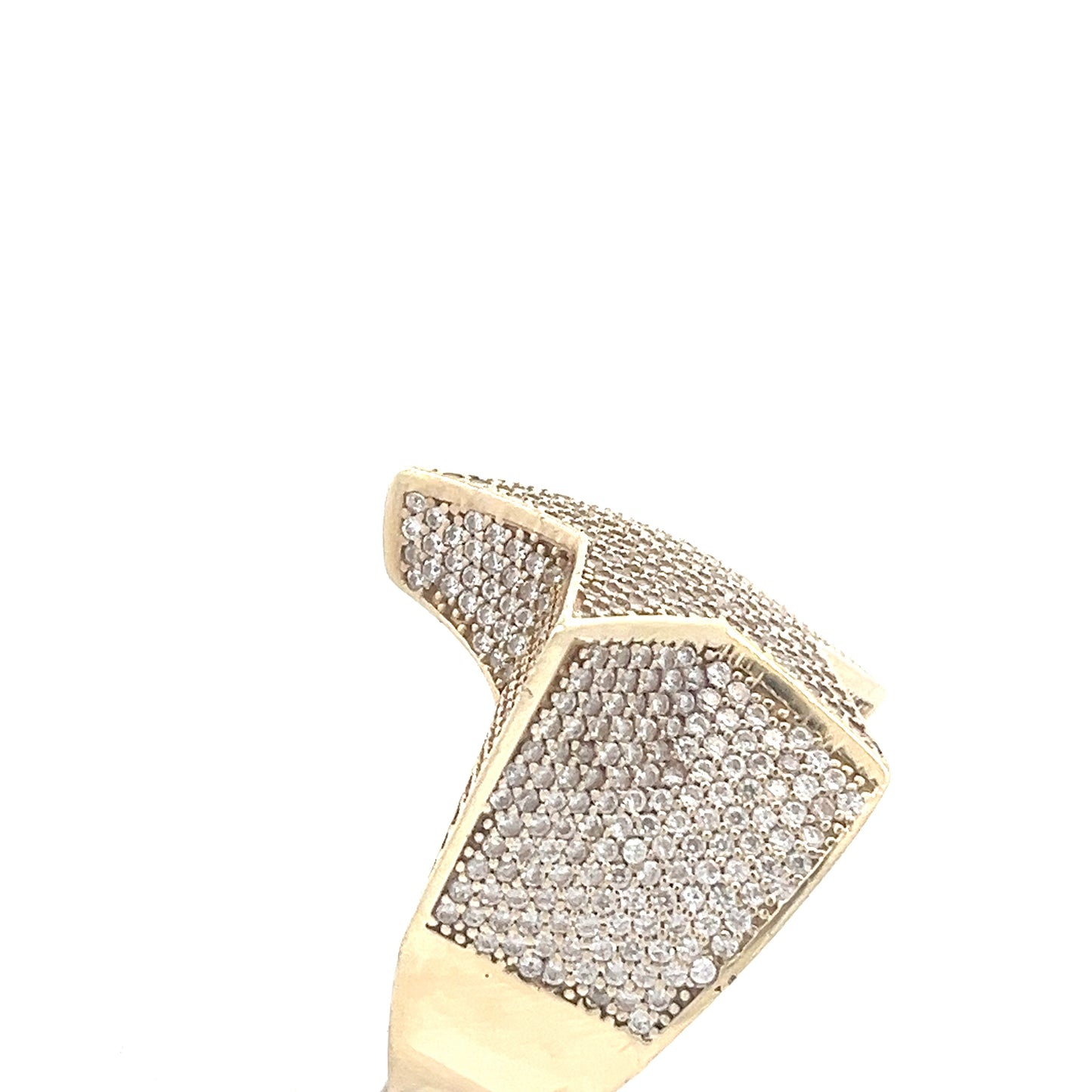 9ct Gold Star Design Ring with Clear Stone Setting