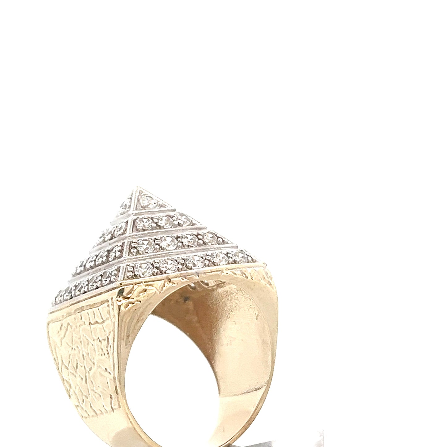 9ct Gold Pyramid Cluster Stone Set Ring