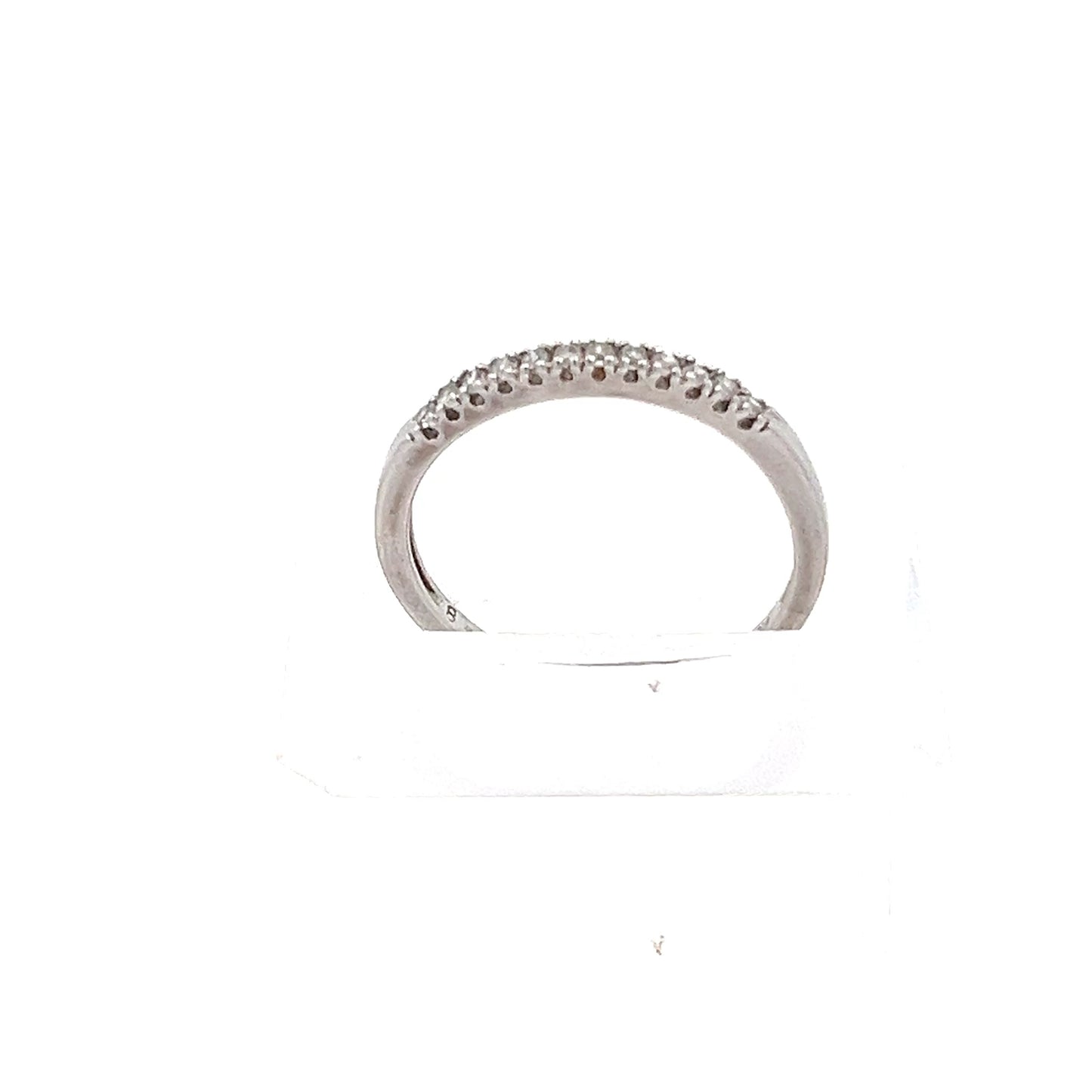9ct Gold Half Eternity Ring with Clear Stone Setting