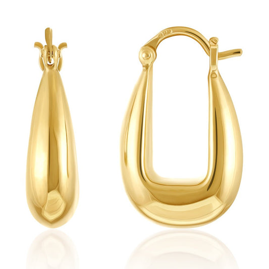 14ct 1 micron gold plated huggie earrings PER1007 - FJewellery