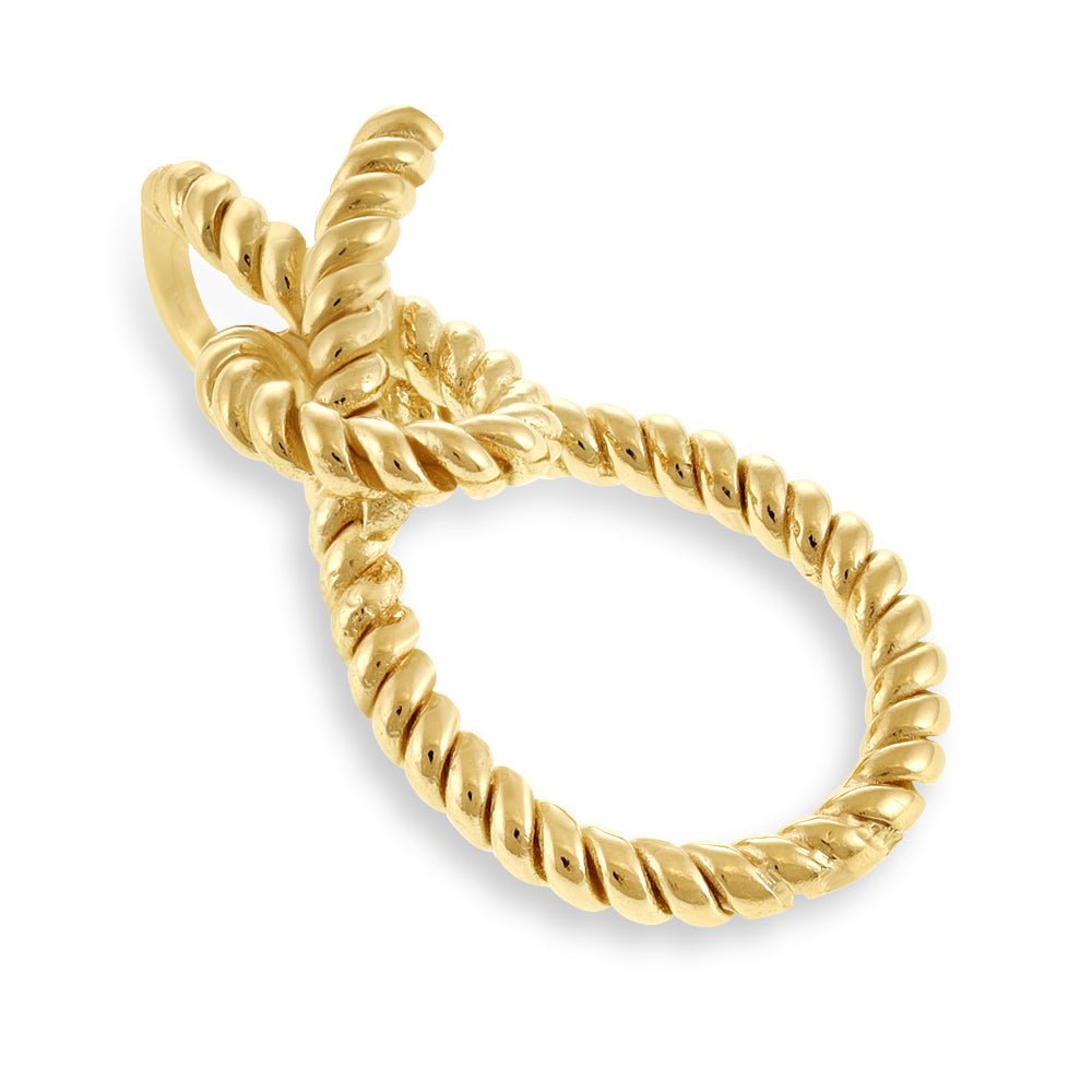 14ct 1 micron gold plated sterling silver twisted Rope Knot pendant PPD1003 - FJewellery