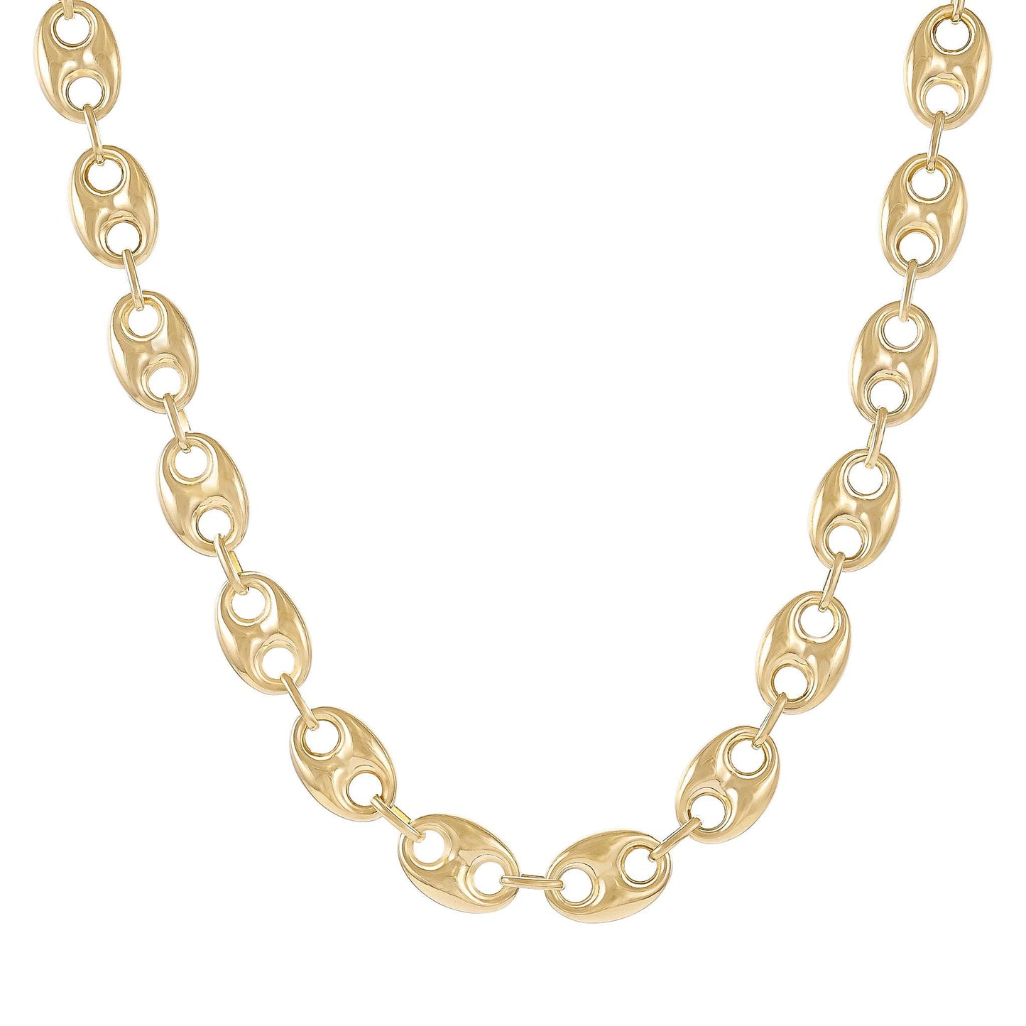 14ct Yellow Gold Coffee Bean Chain Necklace - FJewellery