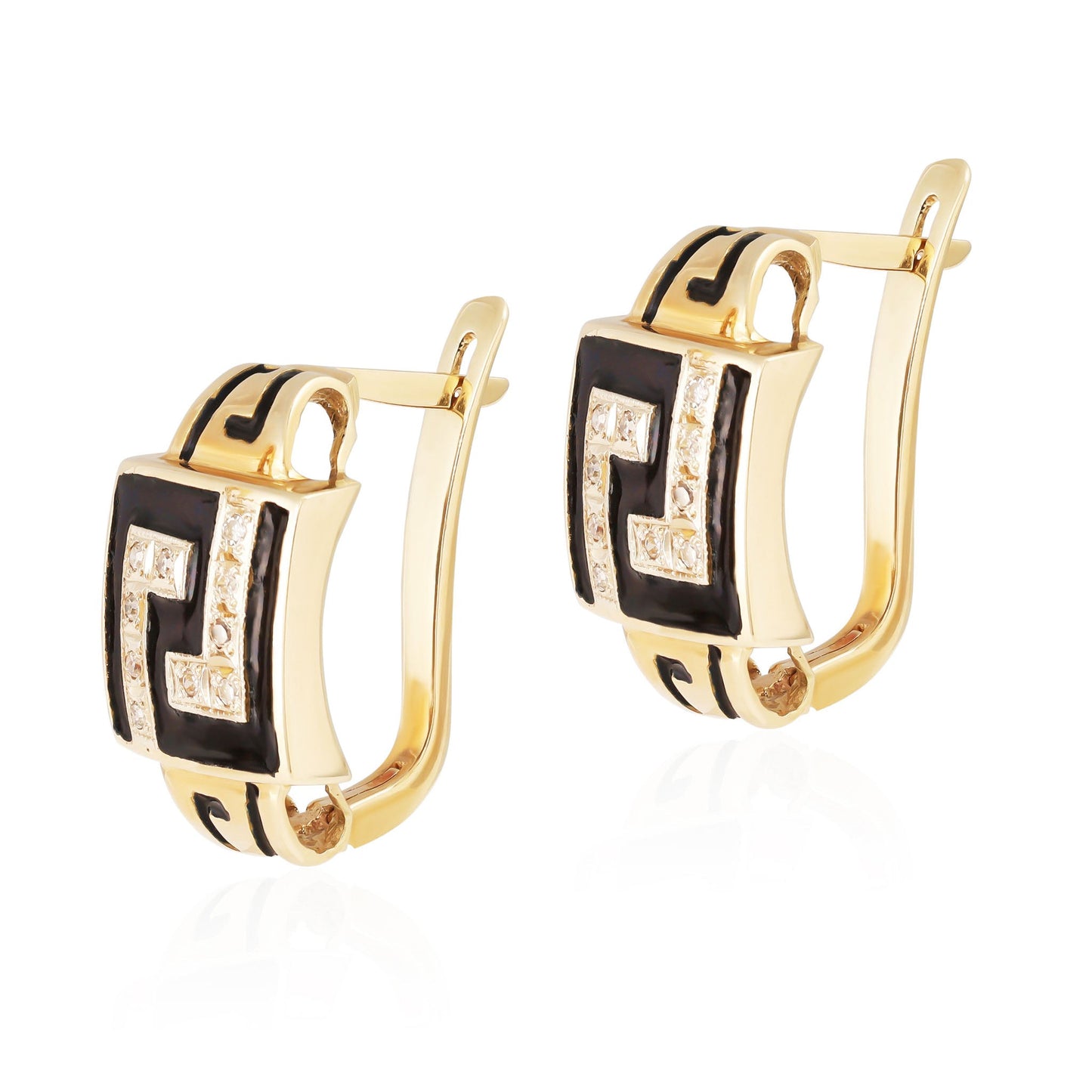 14ct yellow gold earrings with stones 01002644 - FJewellery