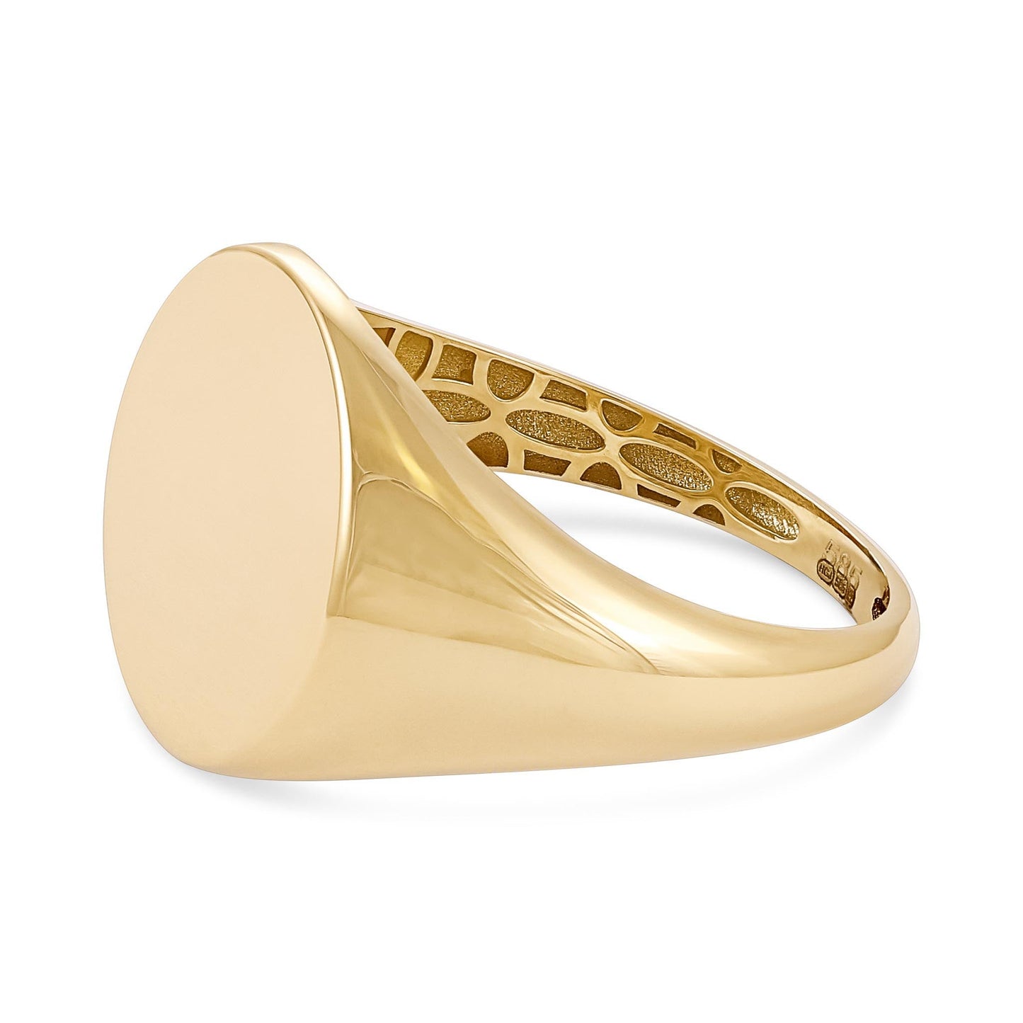 14ct Yellow Gold Engrevable Signet Ring - FJewellery