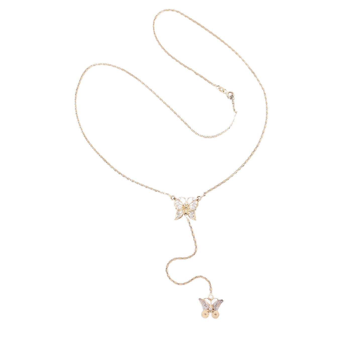 14ct yellow gold pre-owned necklace with butterflies FCA06010777-5 - FJewellery