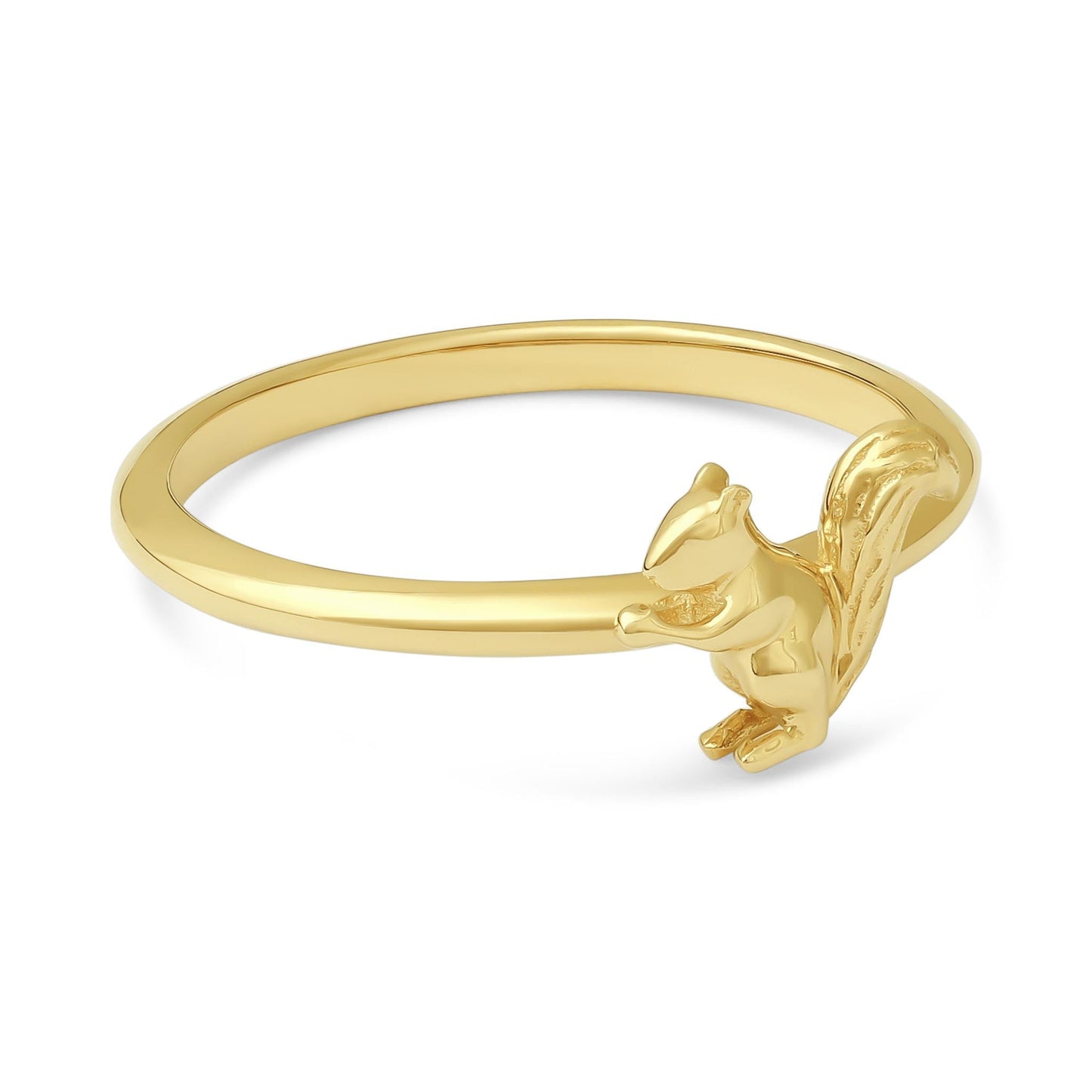 14ct Yellow Gold Squirrel Design Ring - FJewellery