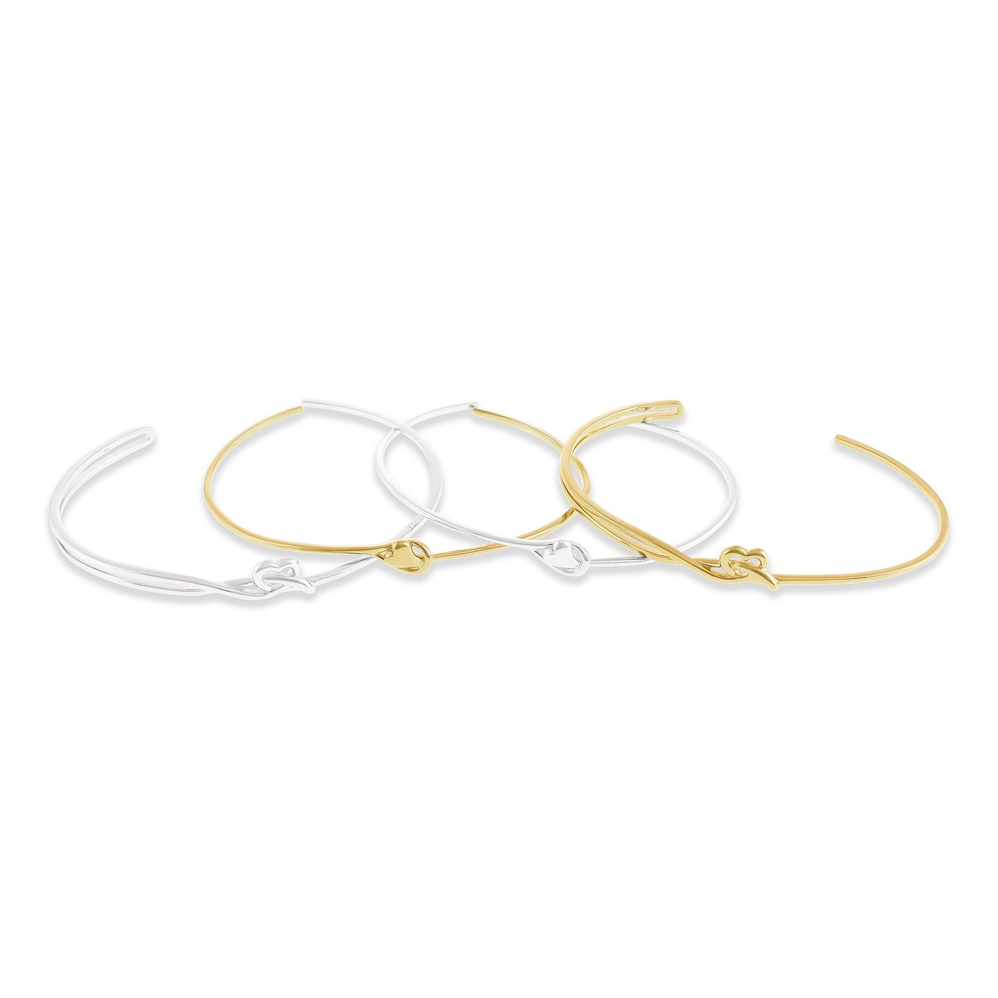 14k gold plated 1 micron heart bangle 61x51mm PBN1002 - FJewellery