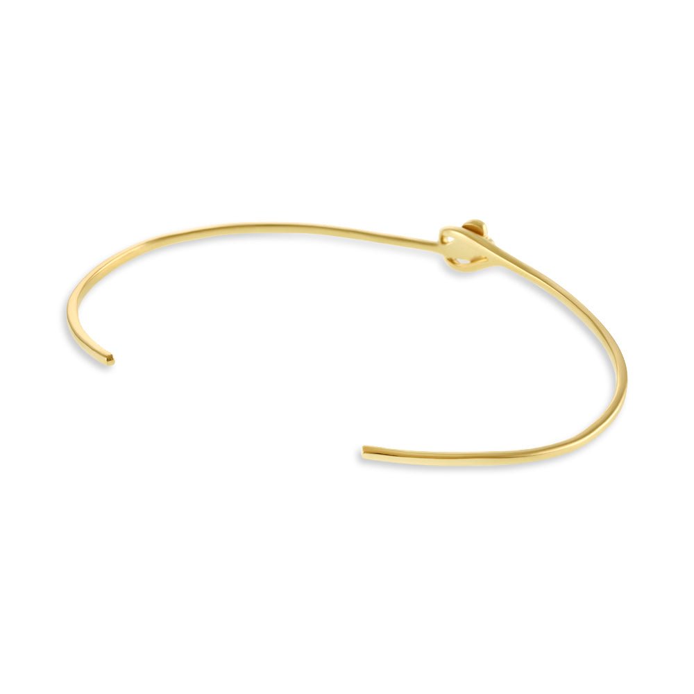14k gold plated 1 micron heart bangle 61x51mm PBN1002 - FJewellery