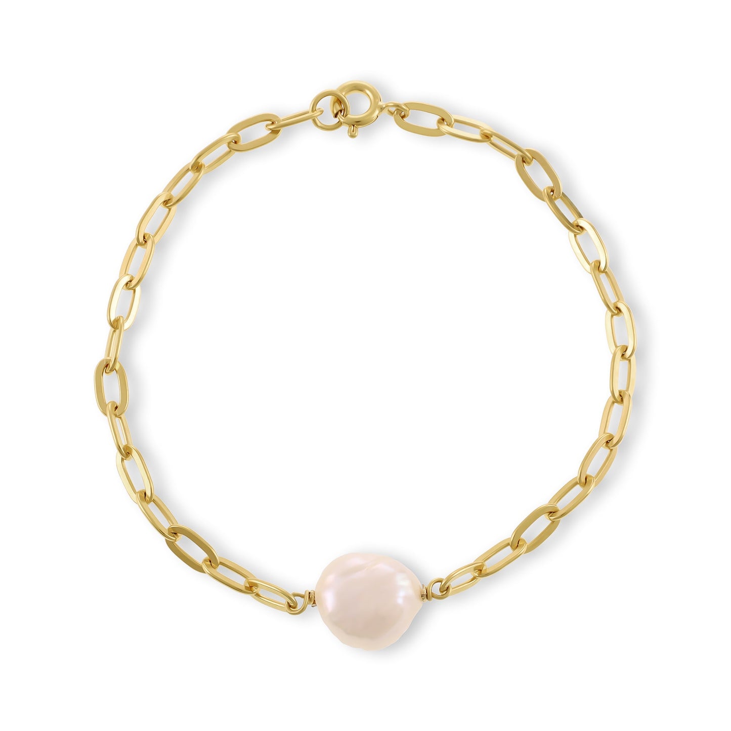 18ct 1 micron gold pated pearl bracelet PBR3001 - FJewellery