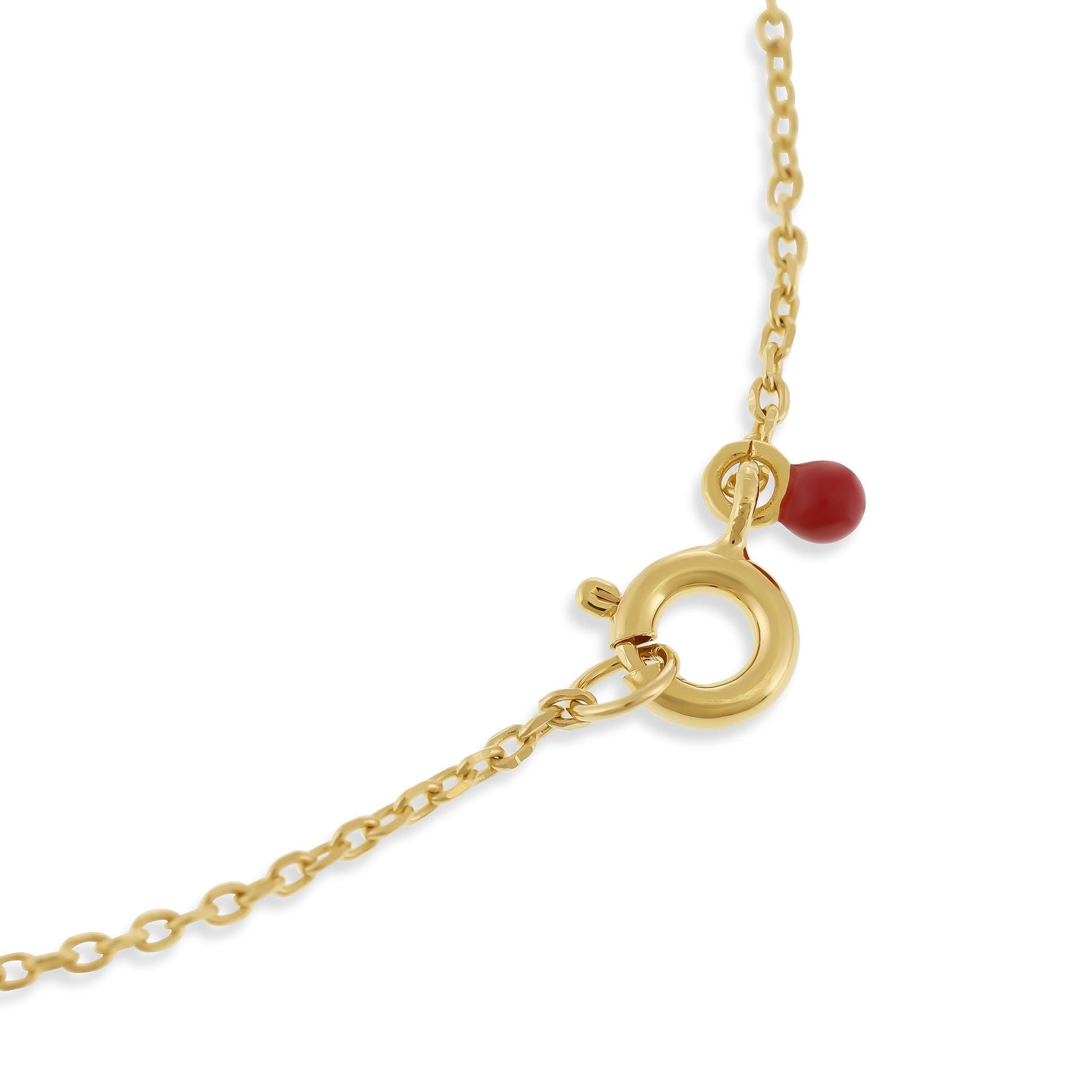 18ct 1 Micron gold plated necklace with Burgandy enamel twist PNK3001B-1 - FJewellery