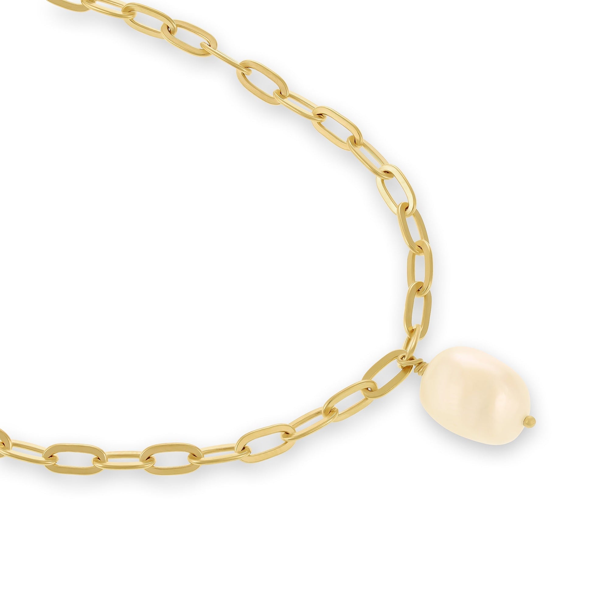 18ct 1 micron gold plated pearl necklace PNK3002 - FJewellery