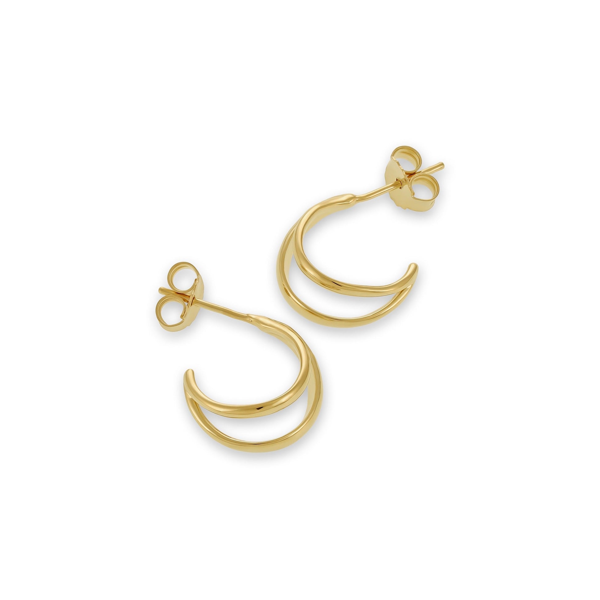 18ct 1 Micron gold plated silver earrings PER3017 - FJewellery