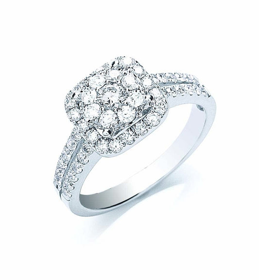 18ct White Gold 0.90ct Fancy Diamond Ring - FJewellery