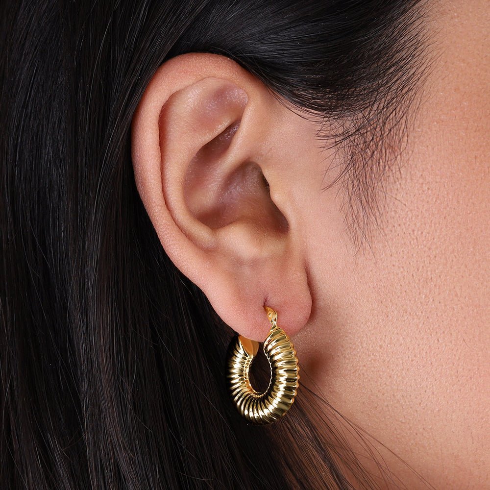 18ct Yellow Gold Shrimp Creole Earrings PKP0042 - FJewellery