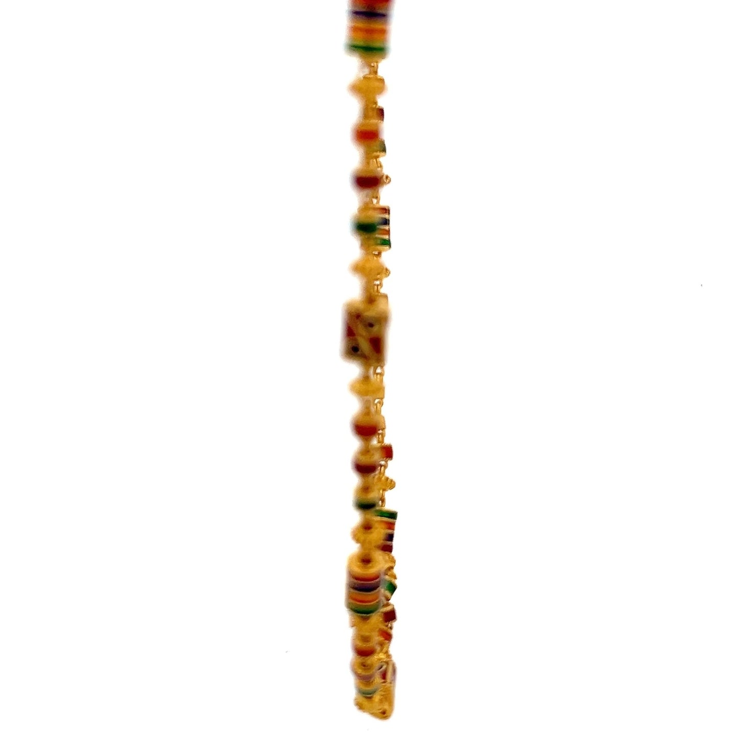 22ct Gold Chain with Multicoloured Enamel Bead Pattern - FJewellery