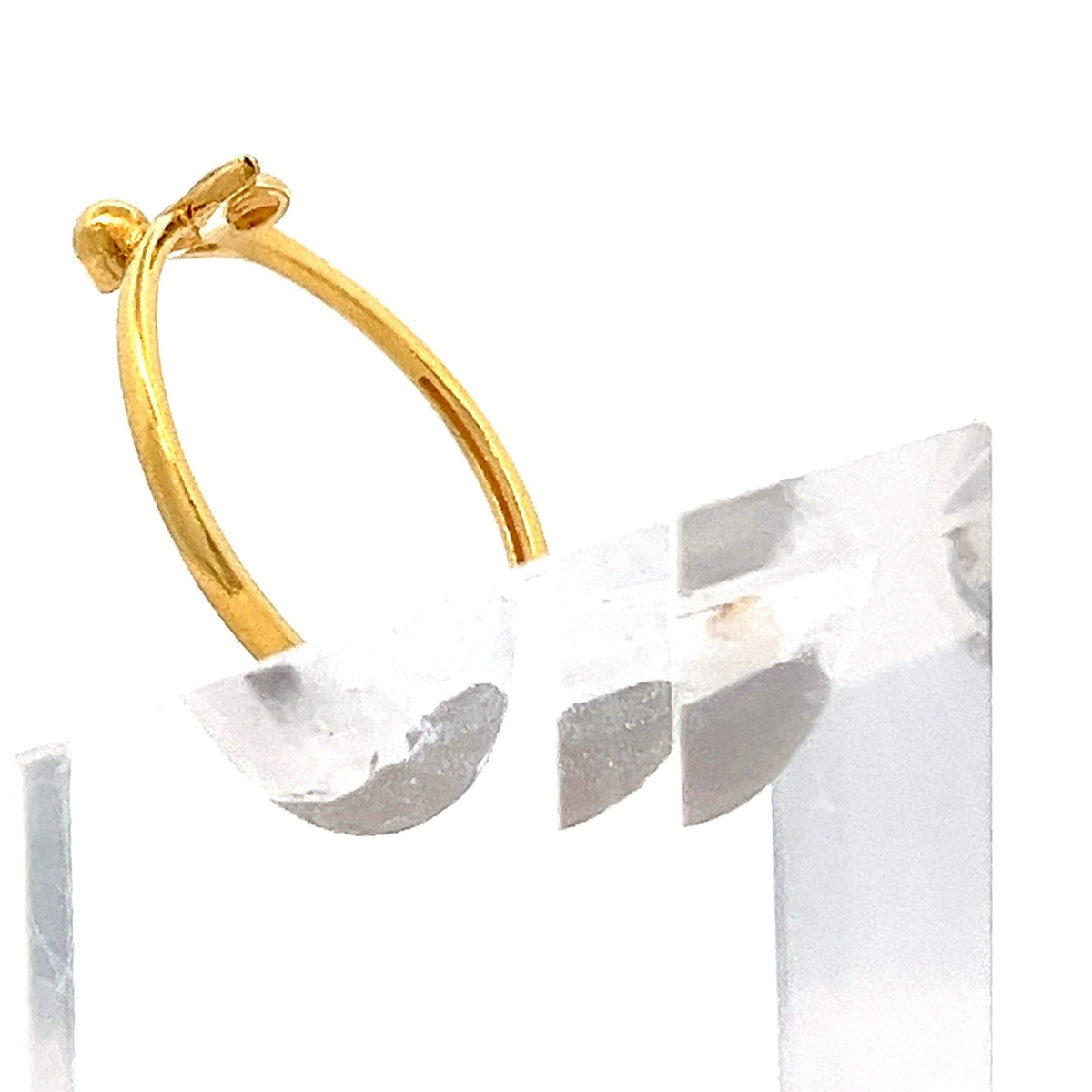 22ct Gold Leaf Design Ring with Clear Stone Detail - FJewellery