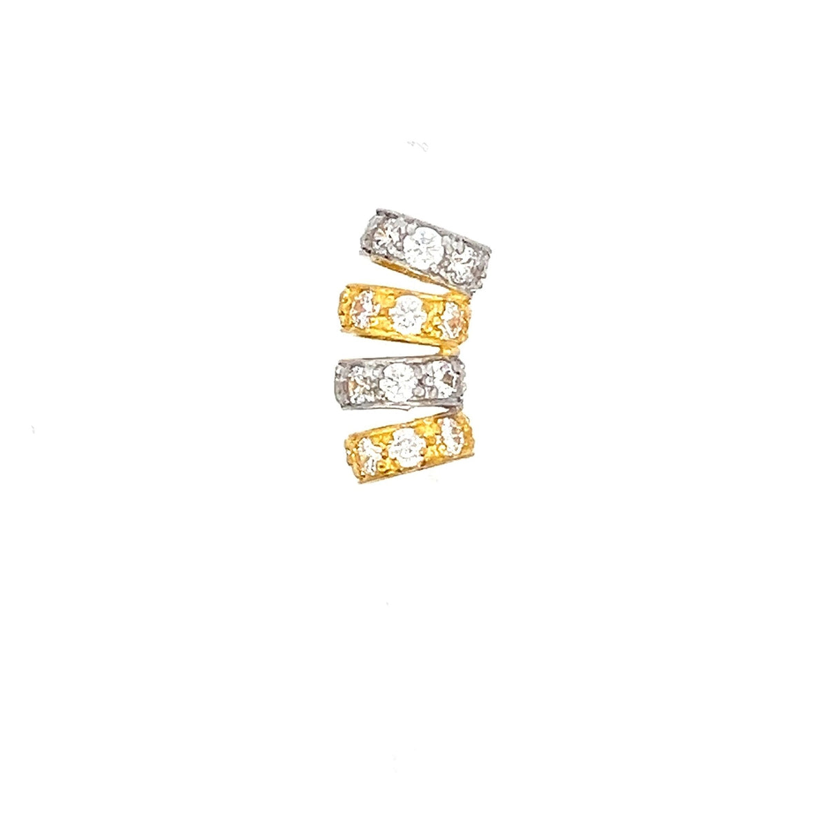 22ct Gold Pendant with Alternating Gold and White Panels - FJewellery