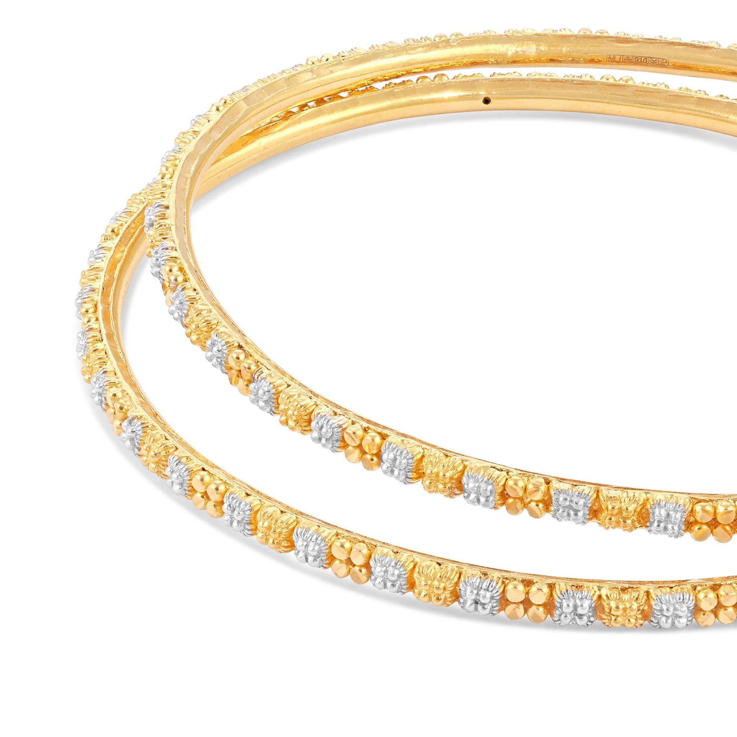 22ct pre - owned yellow & white gold bangles 02029565 - FJewellery