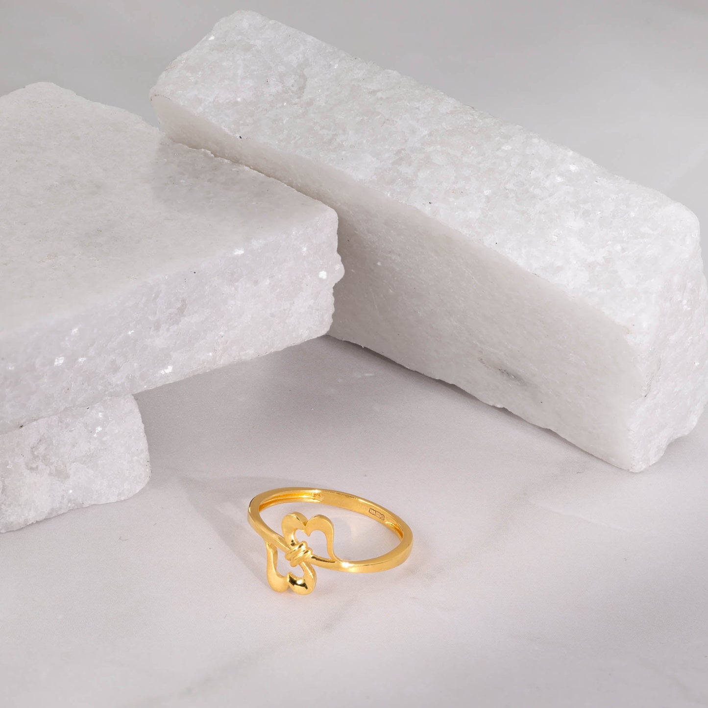 22ct Yellow Gold Double Heart Ring BF1224 - RN75 - FJewellery