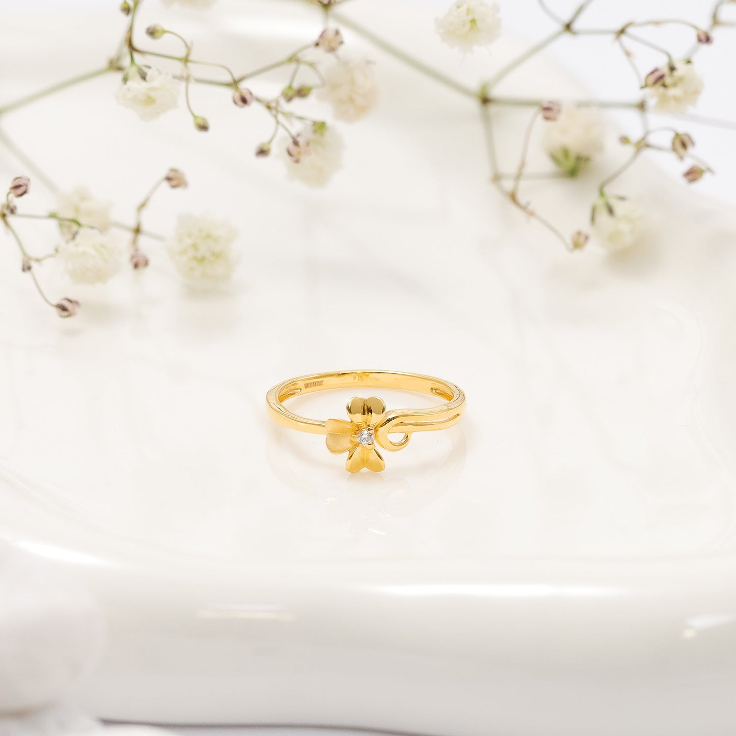 22ct Yellow Gold Flower Unique Gold BF1224 - RN72 - FJewellery