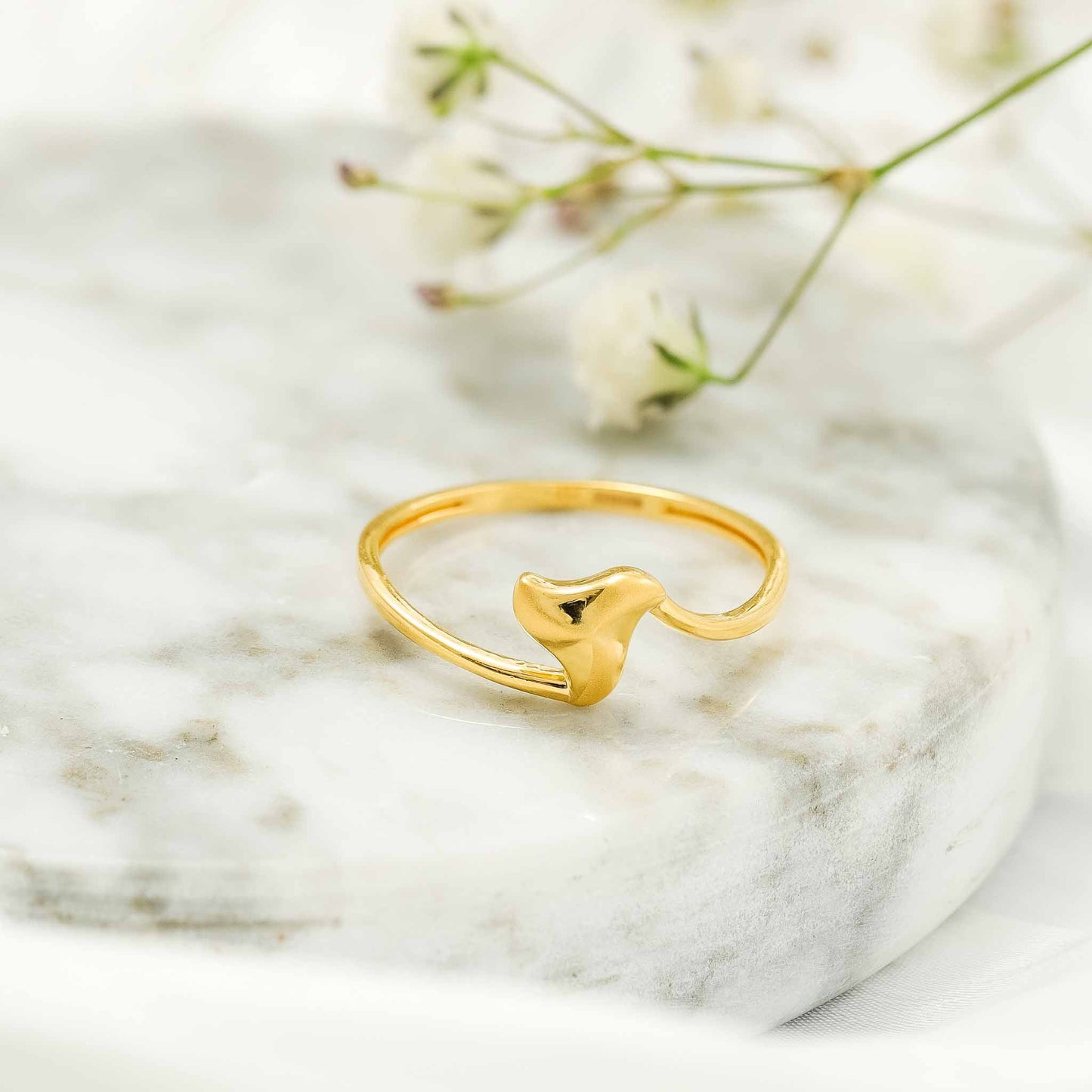 22ct Yellow Gold Small Unique Design Ring BF1224-RN100 - FJewellery