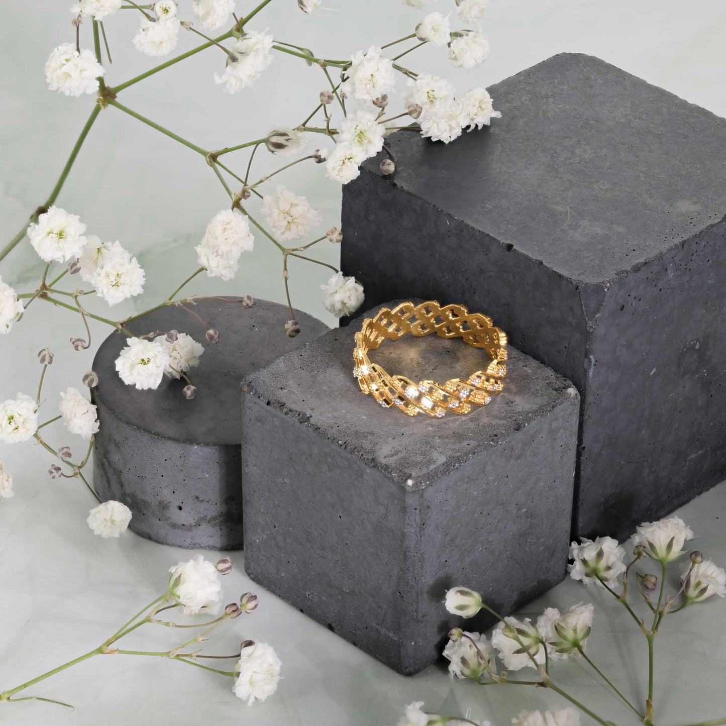 22ct Yellow Gold Tri Colour Unique Design Ring BF1224-RN35 - FJewellery