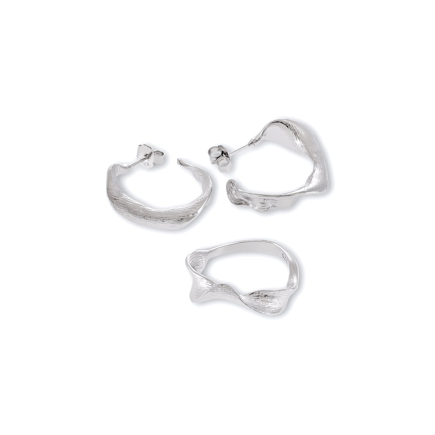 925 silver rhodium plated earrings SER3017 - FJewellery