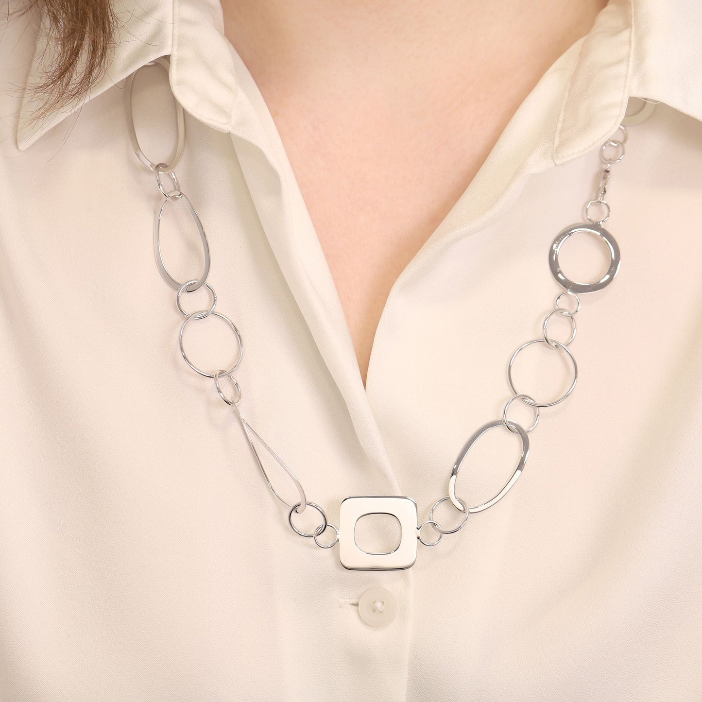 925 Sterling Silver Abstract Design Necklaces - FJewellery