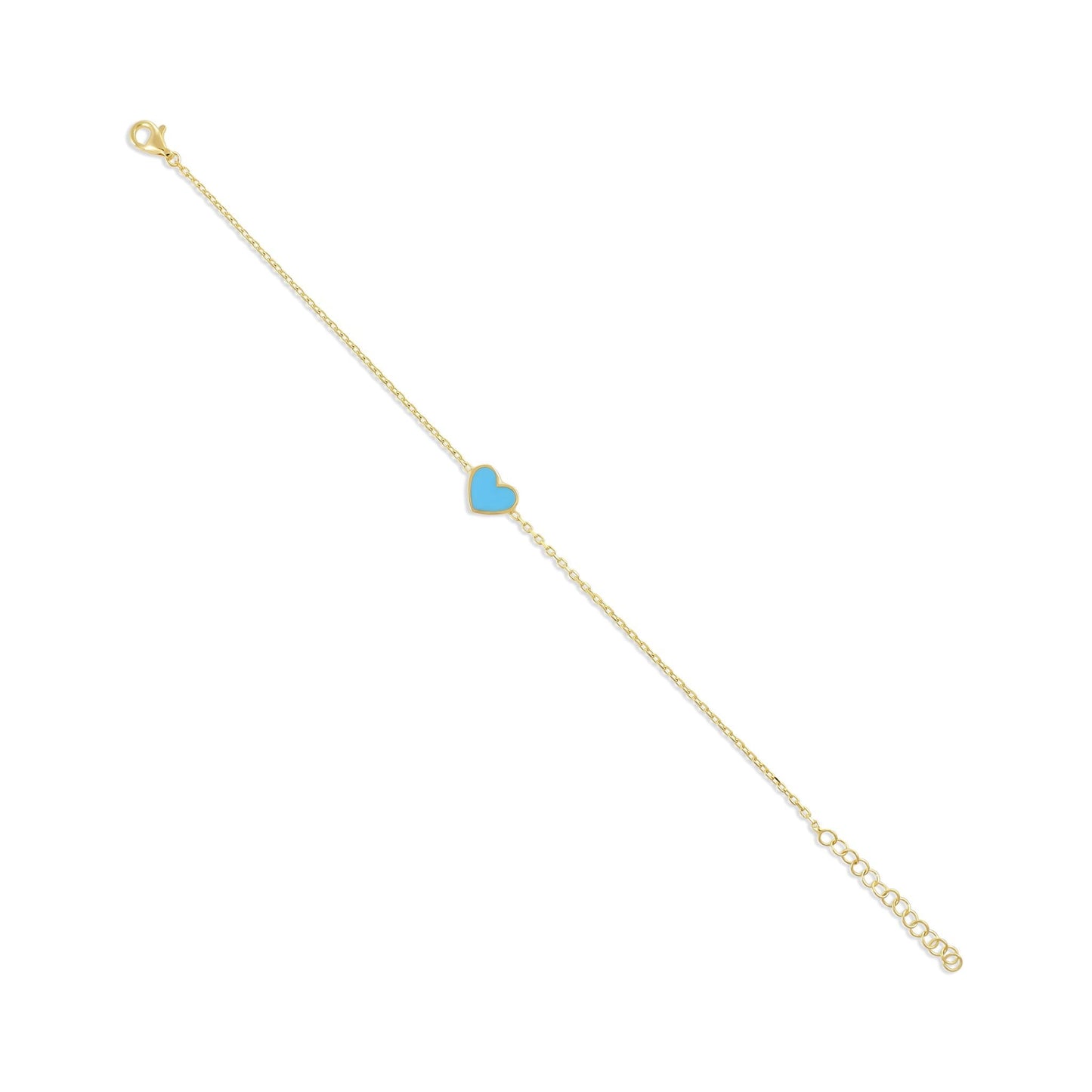 925 sterling silver blue heart bracelet PBR8003 - B - FJewellery