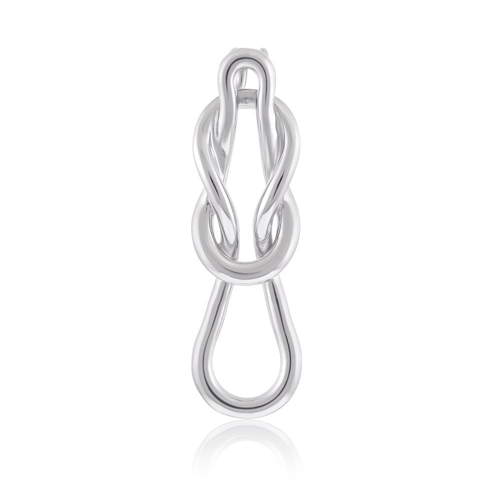 925 Sterling silver Rhodium plated reef Knot Pendant SPD1001 - FJewellery