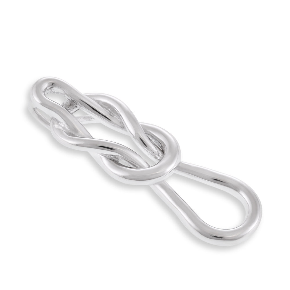 925 Sterling silver Rhodium plated reef Knot Pendant SPD1001 - FJewellery