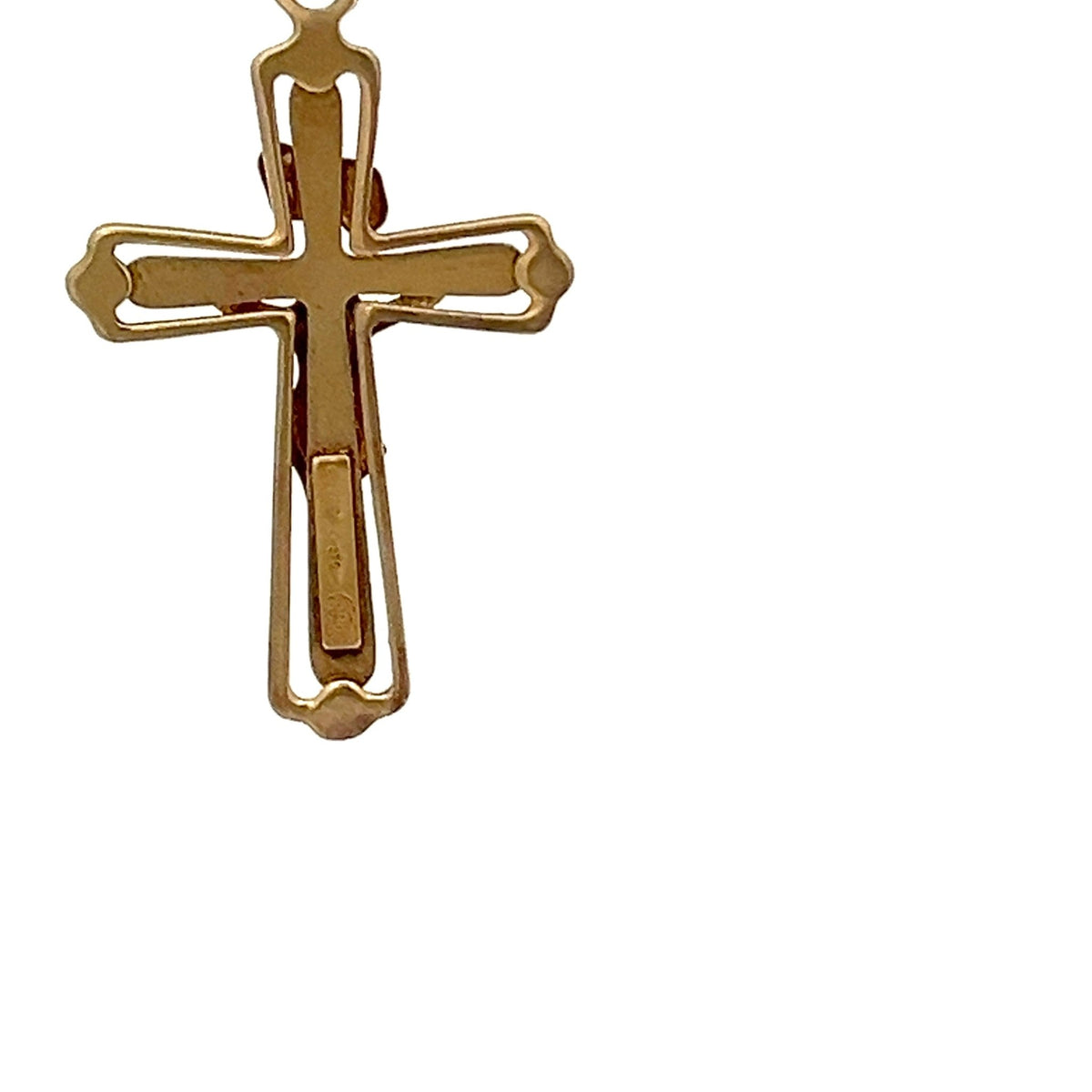 9ct Gold Crucifix Pendant with Openwork Cross Design - FJewellery