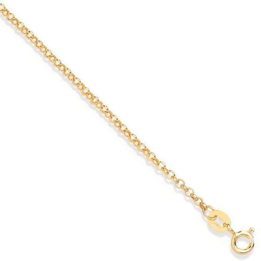 9ct Yellow gold 2mm Round Hollow Belcher Chain - FJewellery