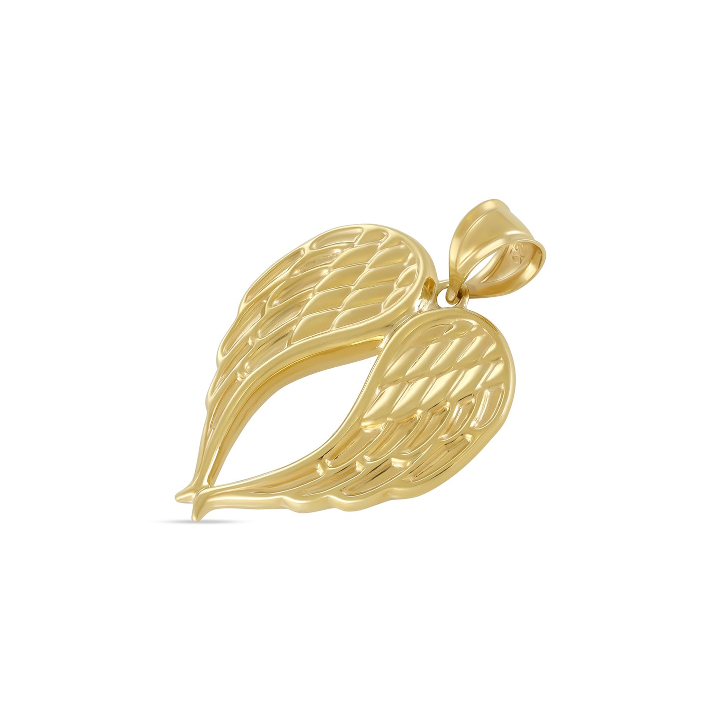 9ct Yellow Gold Angel Wings Pendant - FJewellery