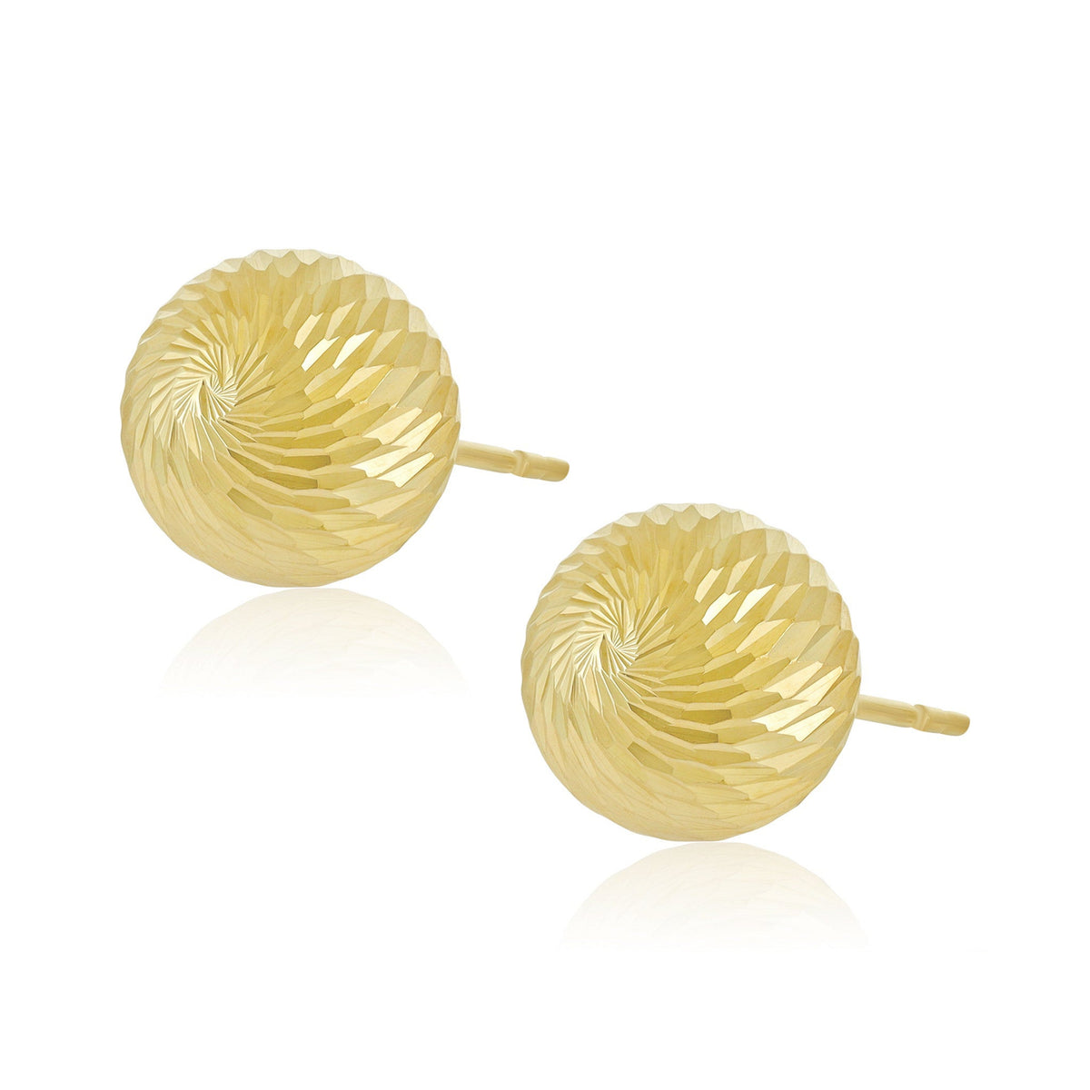9ct Yellow Gold Ball Stud Earrings - FJewellery