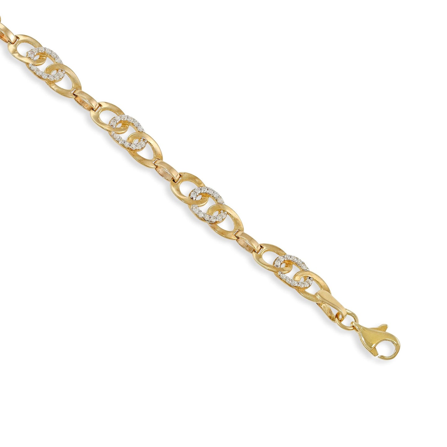 9ct yellow gold bracelet with stones 00006827 - FJewellery