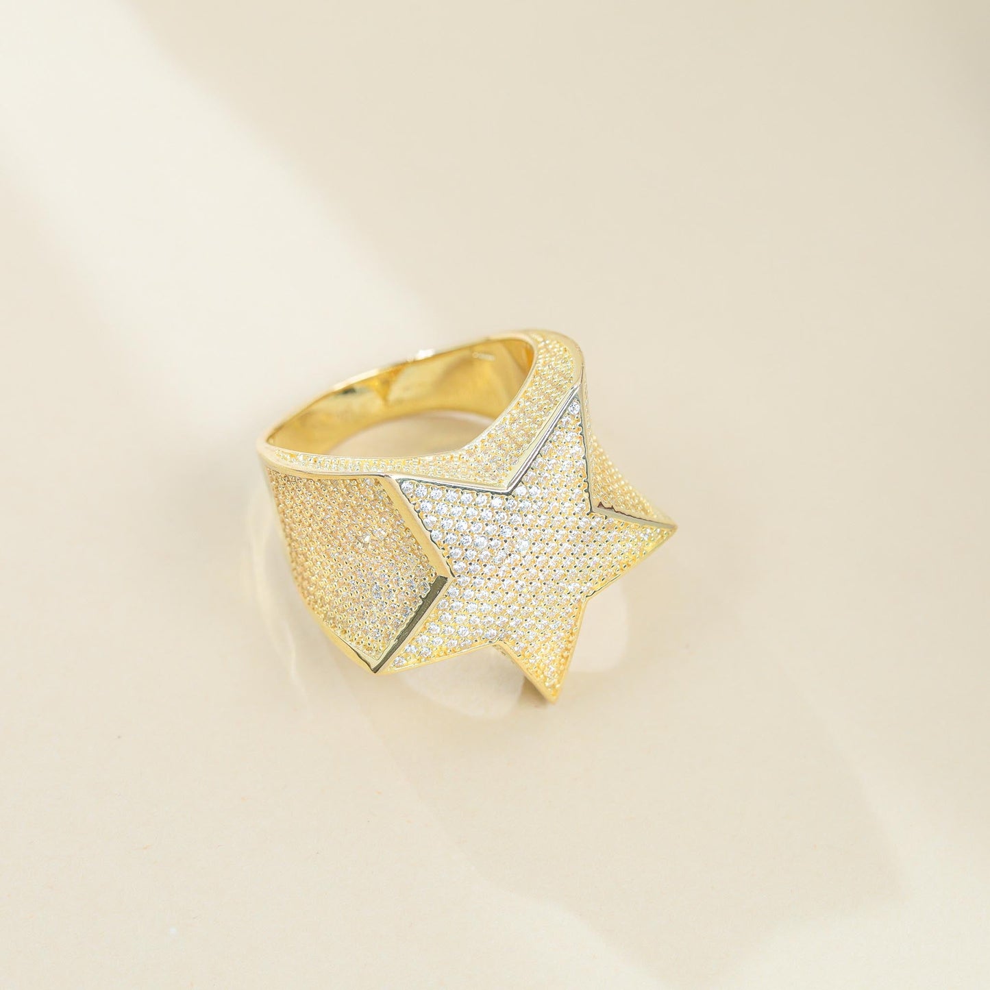 9ct Yellow Gold Cubic Zirconia Star Ring - FJewellery