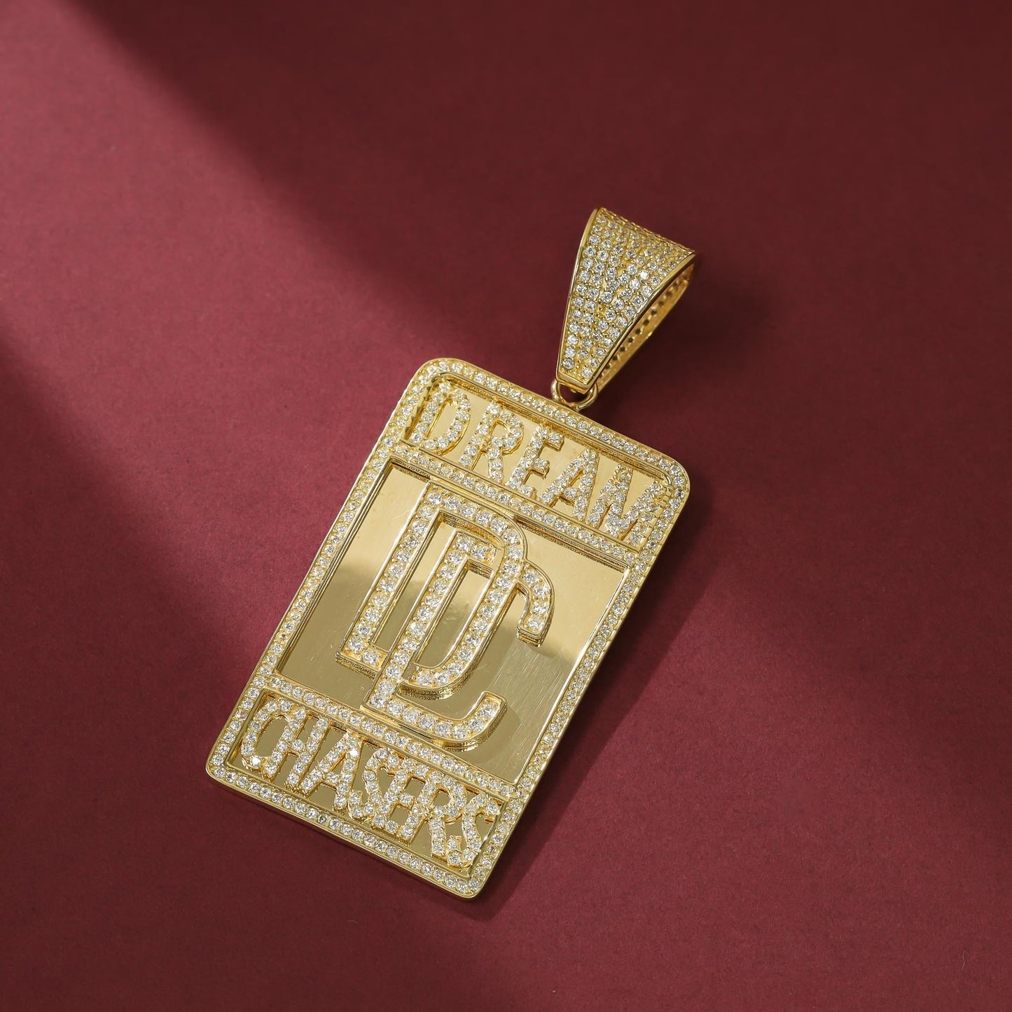 9ct Yellow Gold Dream Chaser Cubic Zirconia Large Pendant - FJewellery