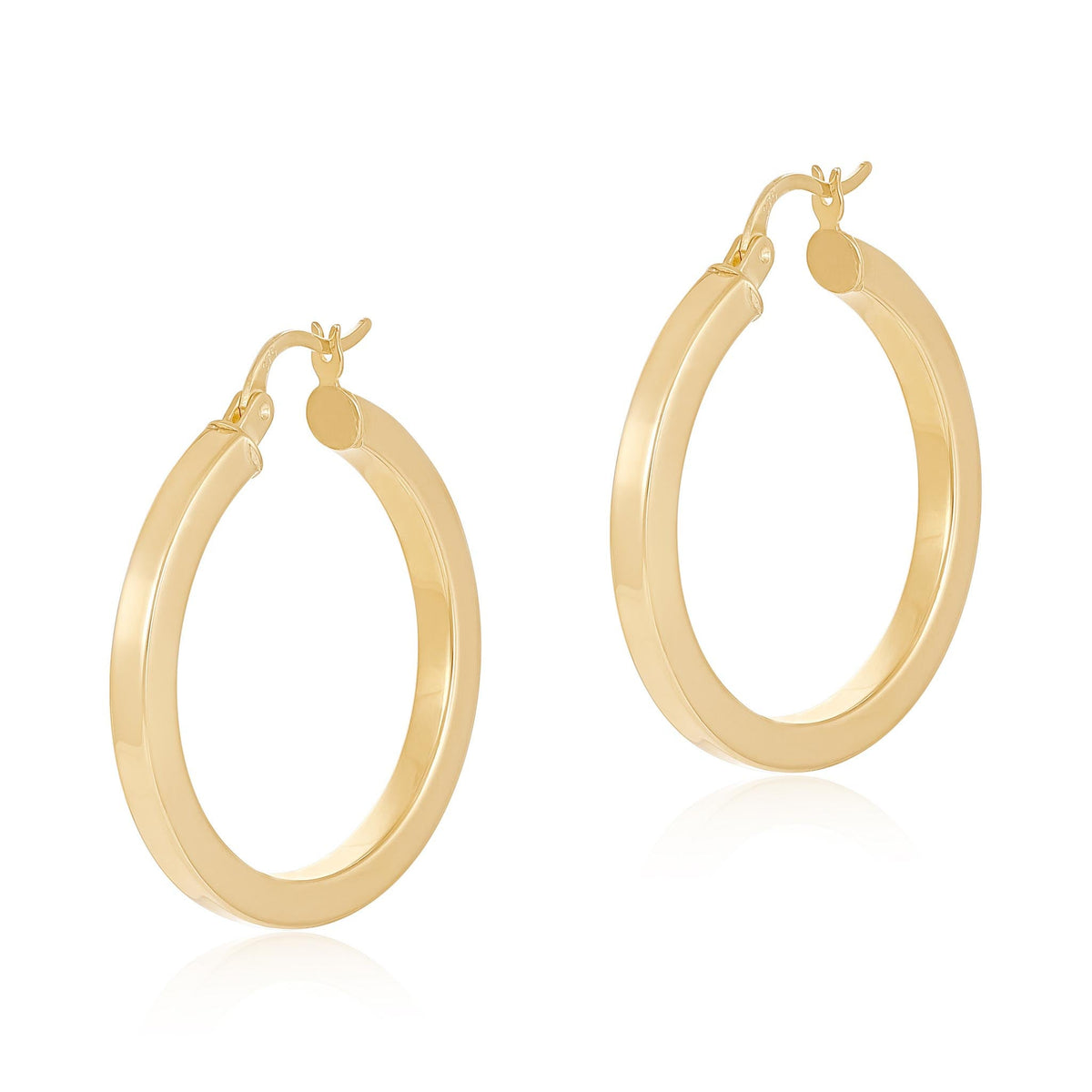 9ct Yellow Gold Hoop Earrings - 31mm - FJewellery