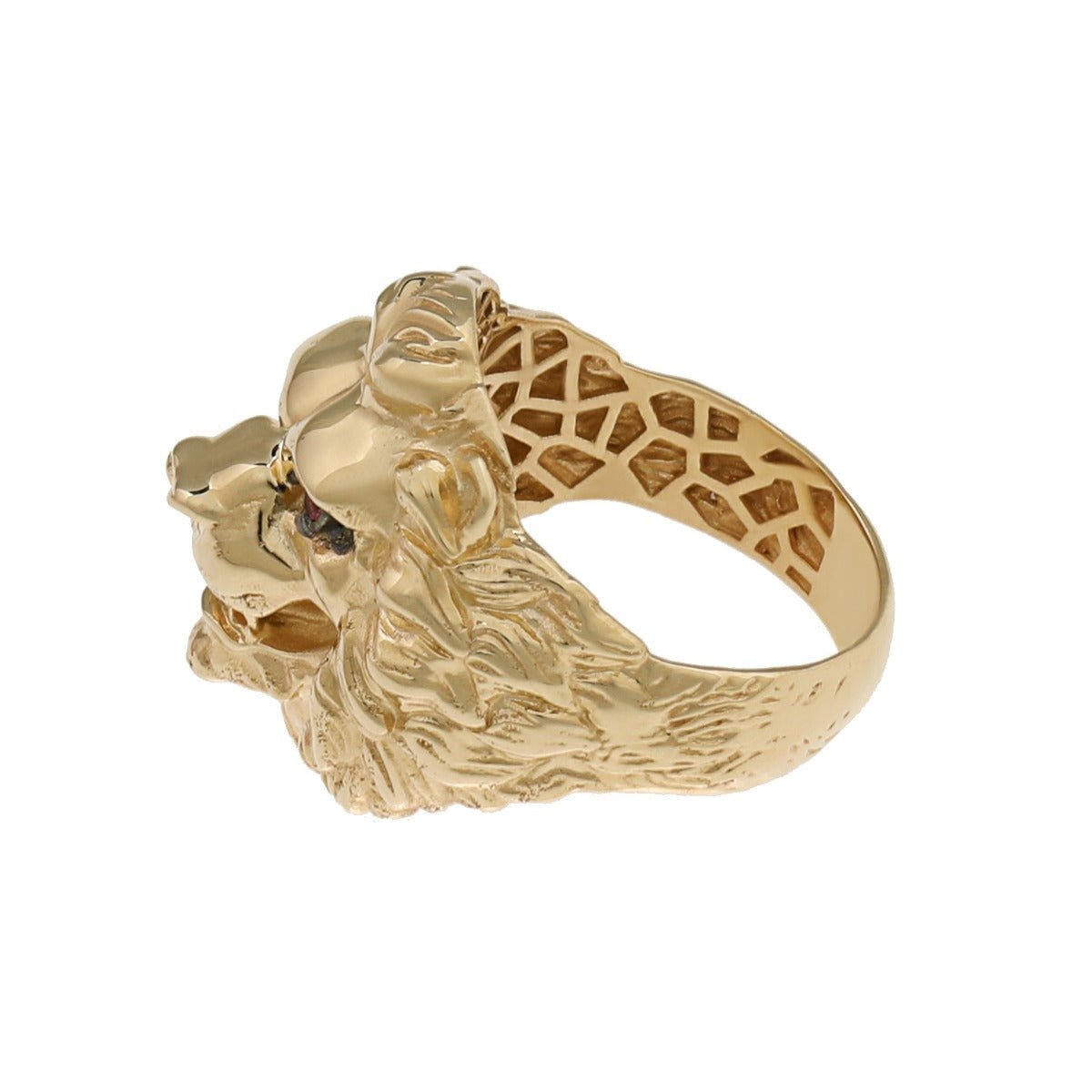 9ct Yellow Gold Lion ring HPR0108 - FJewellery