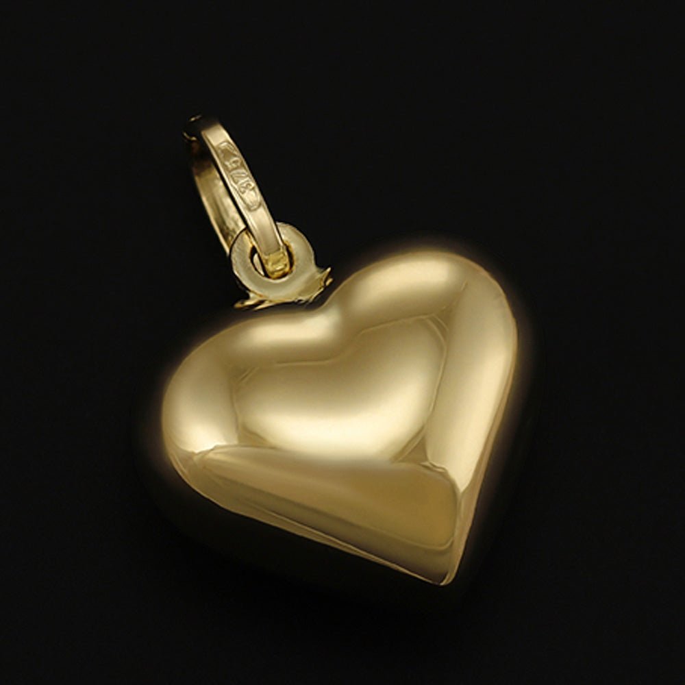 9ct Yellow Gold Plain Heart Pendant - FJewellery