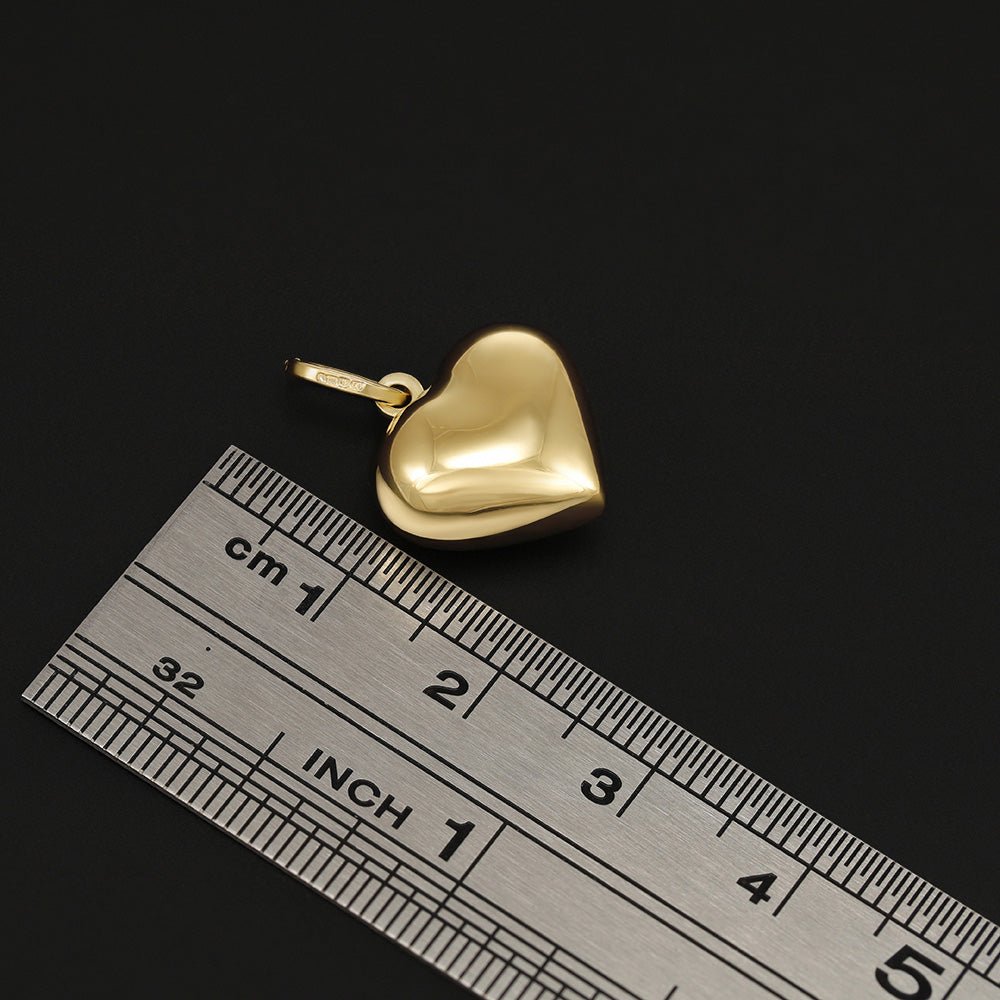 9ct Yellow Gold Plain Heart Pendant - FJewellery